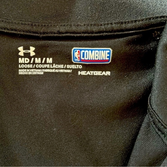 MENS MEDIUM UNDER ARMOUR WARM UP JACKET HEATGEAR NBA COMBINE ATL HAWKS BLACK - Picture 4 of 5